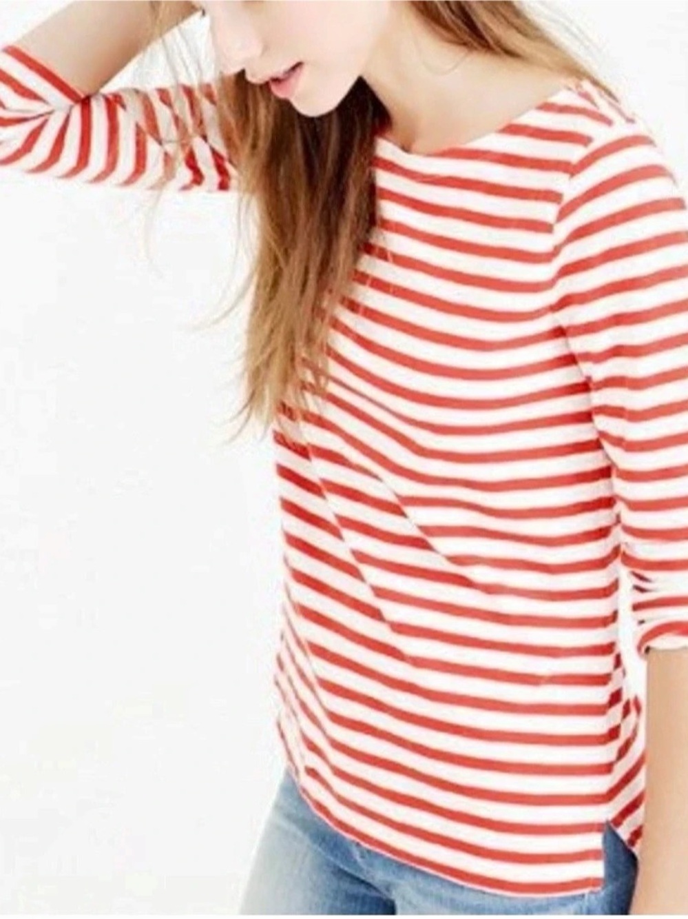 J. Crew Striped Long Sleeve Cotton Tee; Like New, Sz. S